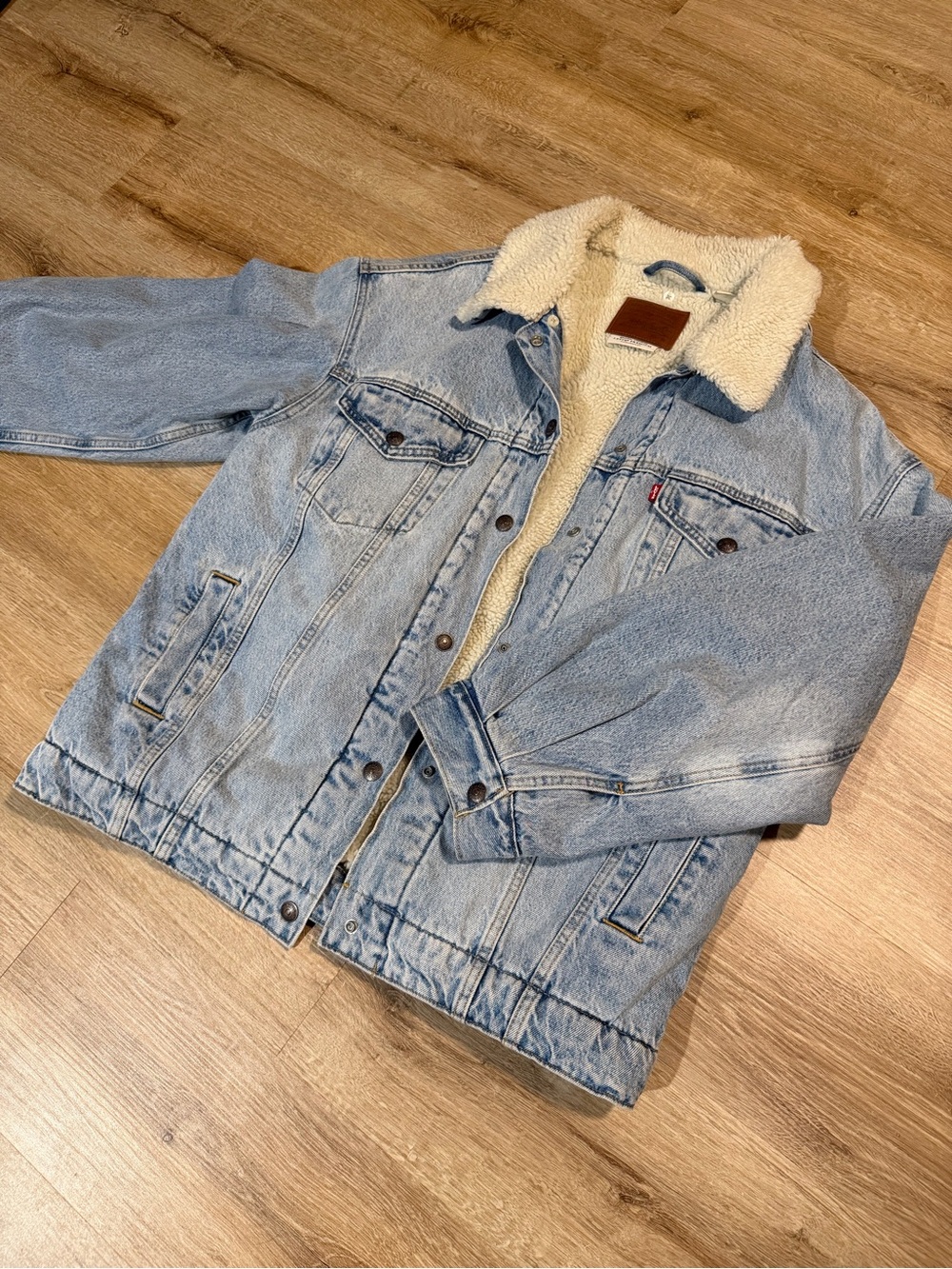 Levi's Light Blue Denim Sherpa Jacket